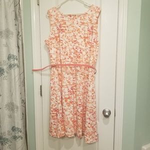 Pink print sleeveless dress